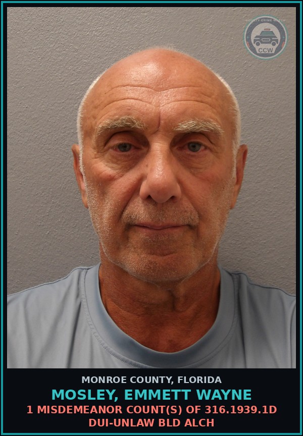 Booking mugshot of MOSLEY, EMMETT WAYNE in Monroe County