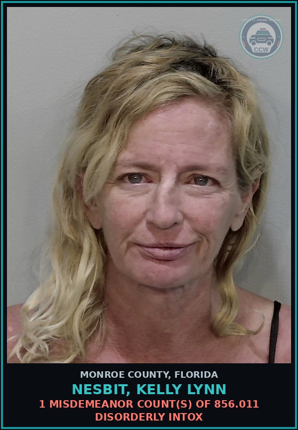 Booking mugshot of NESBIT, KELLY LYNN in Monroe County