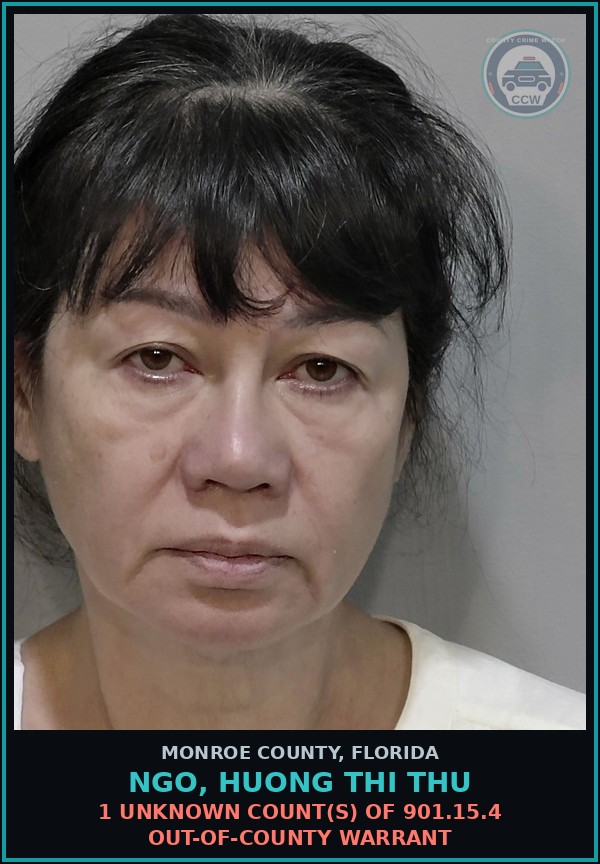 Booking mugshot of NGO, HUONG THI THU in Monroe County