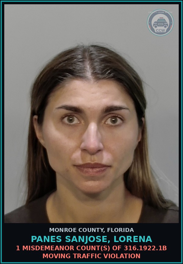 Booking mugshot of PANES SANJOSE, LORENA in Monroe County