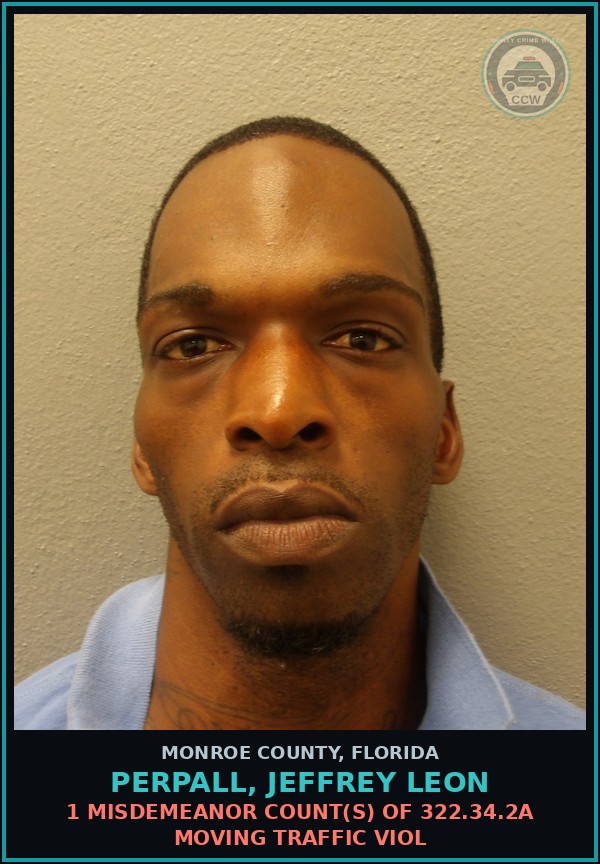 Booking mugshot of PERPALL, JEFFREY LEON in Monroe County