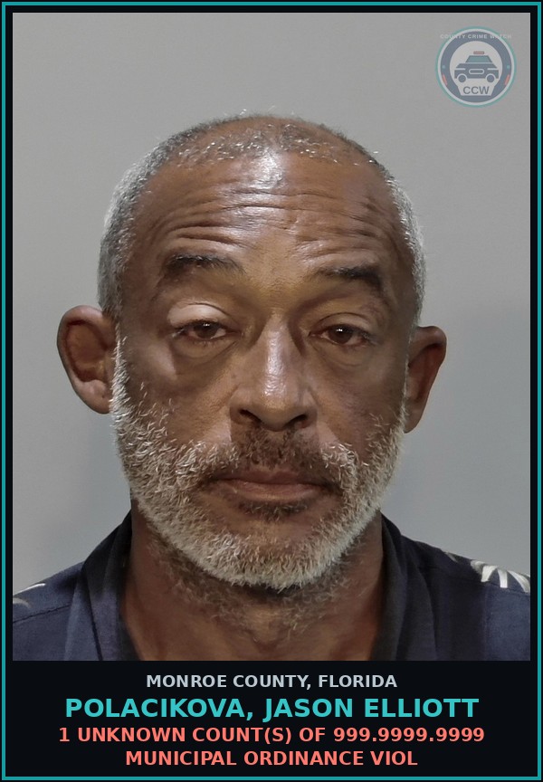 Booking mugshot of POLACIKOVA, JASON ELLIOTT in Monroe County