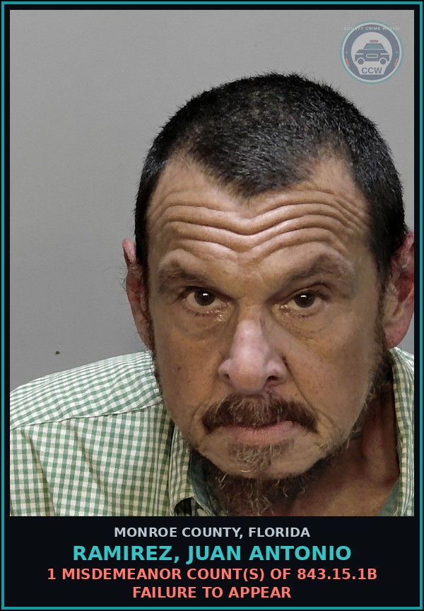 Booking mugshot of RAMIREZ, JUAN ANTONIO in Monroe County