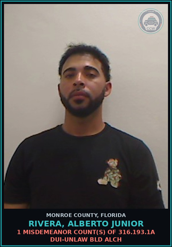Booking mugshot of RIVERA, ALBERTO JUNIOR in Monroe County