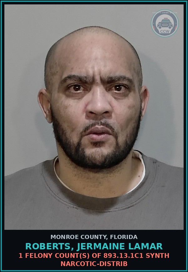 Booking mugshot of ROBERTS, JERMAINE LAMAR in Monroe County