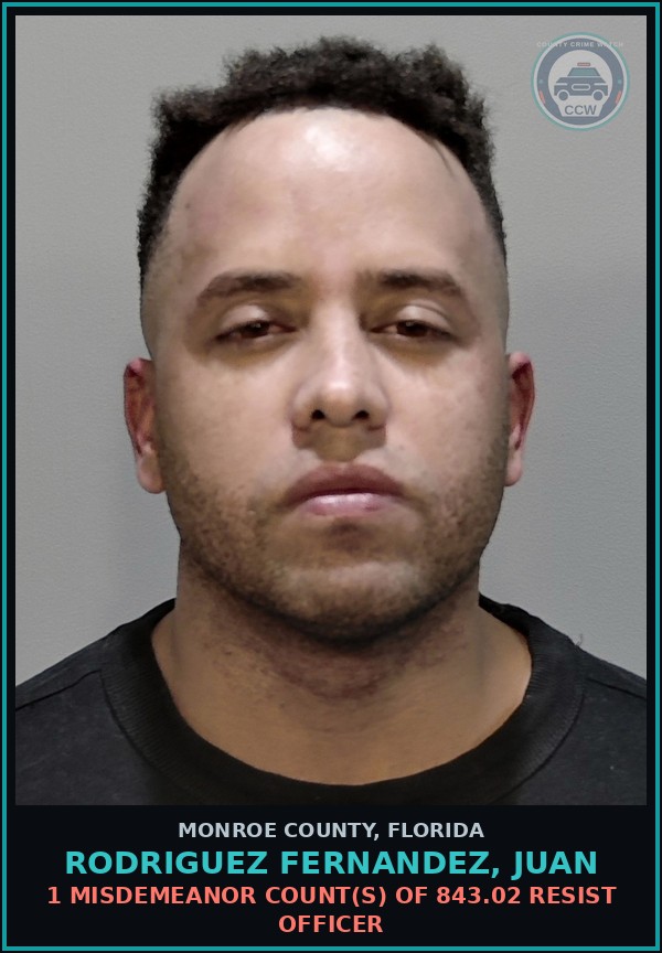 Booking mugshot of RODRIGUEZ FERNANDEZ, JUAN in Monroe County