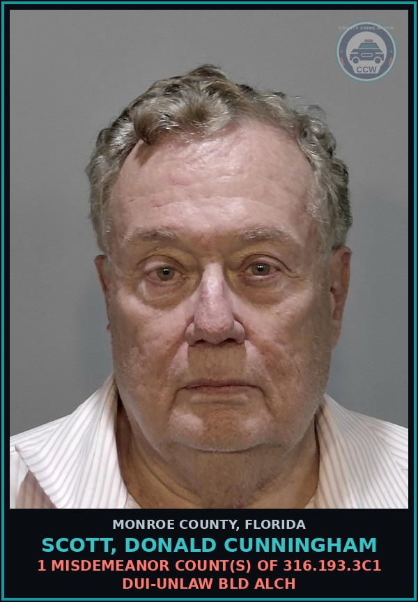 Booking mugshot of SCOTT, DONALD CUNNINGHAM in Monroe County
