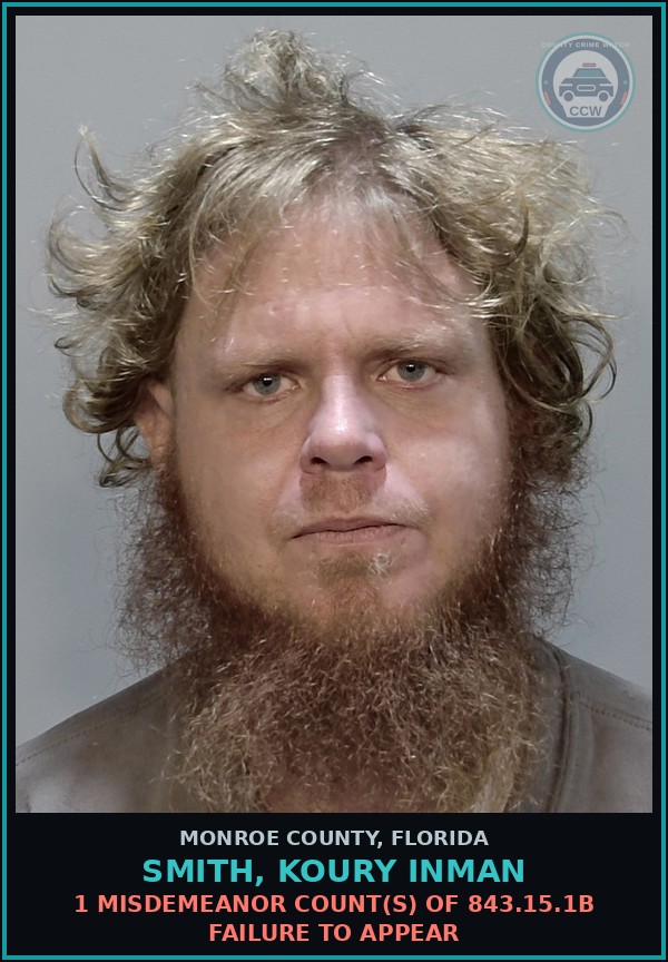 Booking mugshot of SMITH, KOURY INMAN in Monroe County