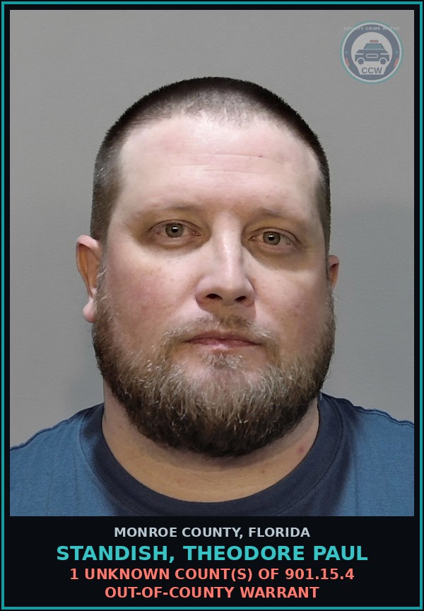 Booking mugshot of STANDISH, THEODORE PAUL in Monroe County