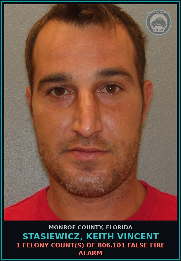 Booking mugshot of STASIEWICZ, KEITH VINCENT in Monroe County