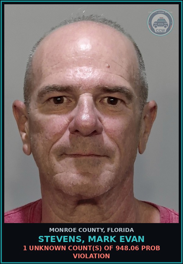 Booking mugshot of STEVENS, MARK EVAN in Monroe County
