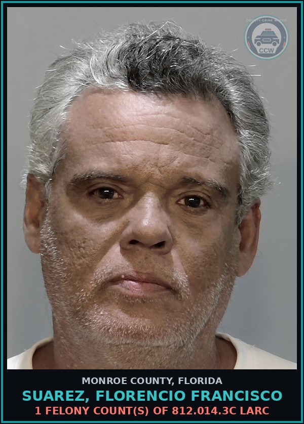 Booking mugshot of SUAREZ, FLORENCIO FRANCISCO in Monroe County