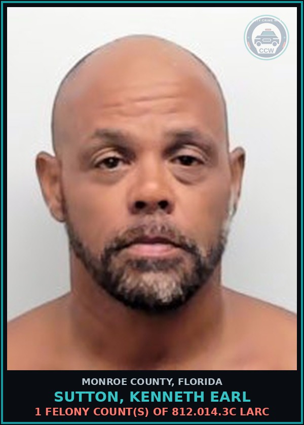 Booking mugshot of SUTTON, KENNETH EARL in Monroe County