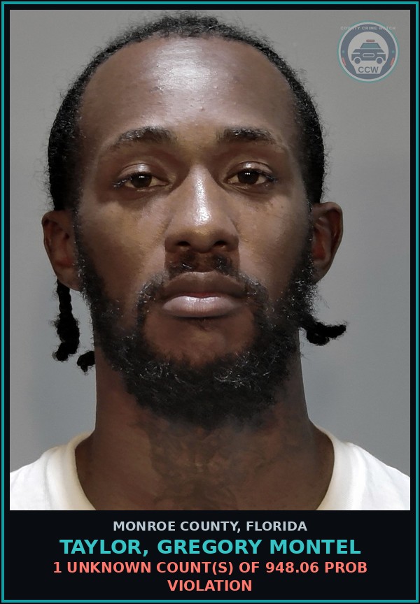 Booking mugshot of TAYLOR, GREGORY MONTEL in Monroe County