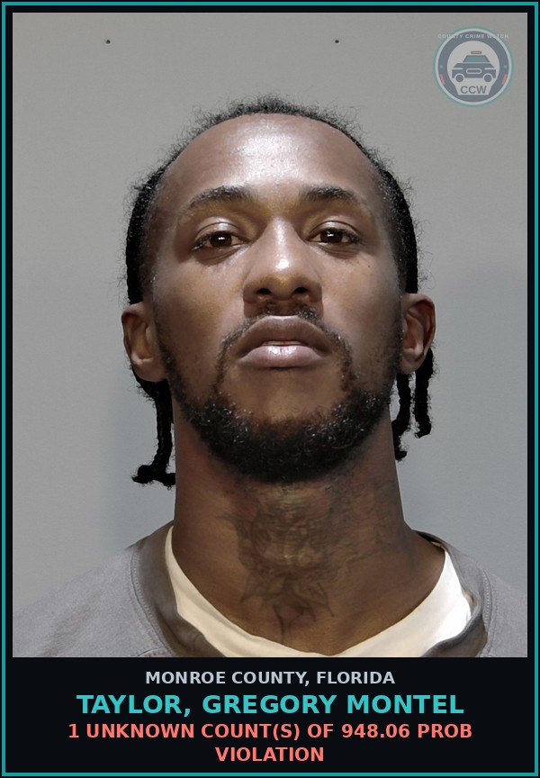 Booking mugshot of TAYLOR, GREGORY MONTEL in Monroe County