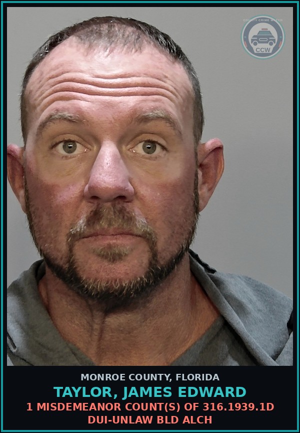 Booking mugshot of TAYLOR, JAMES EDWARD in Monroe County