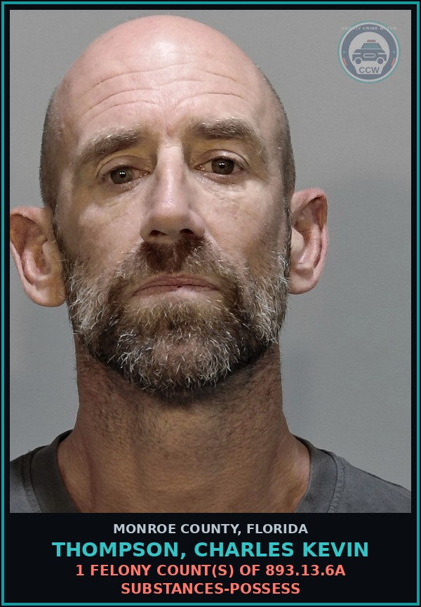 Booking mugshot of THOMPSON, CHARLES KEVIN in Monroe County
