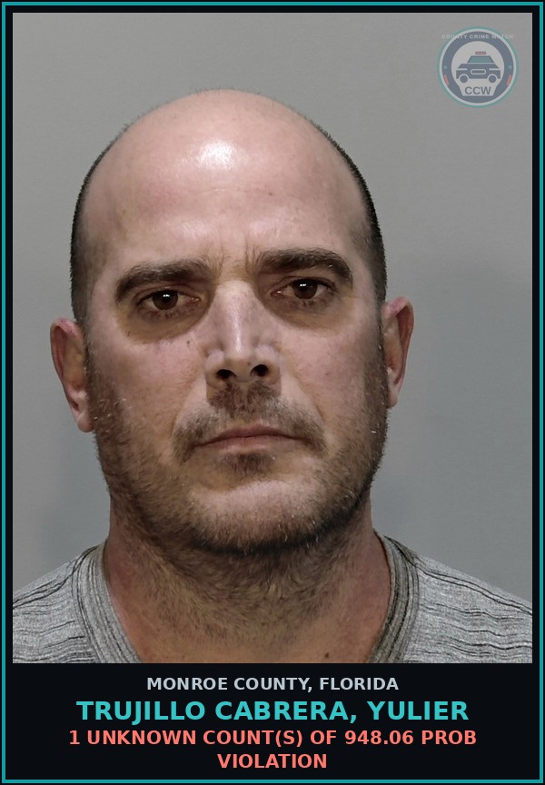 Booking mugshot of TRUJILLO CABRERA, YULIER in Monroe County