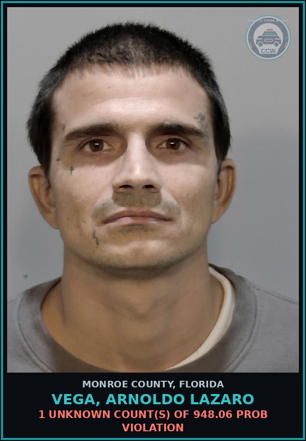 Booking mugshot of VEGA, ARNOLDO LAZARO in Monroe County