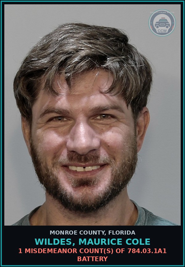 Booking mugshot of WILDES, MAURICE COLE in Monroe County
