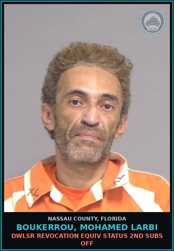 Booking mugshot of BOUKERROU, MOHAMED LARBI in Nassau County
