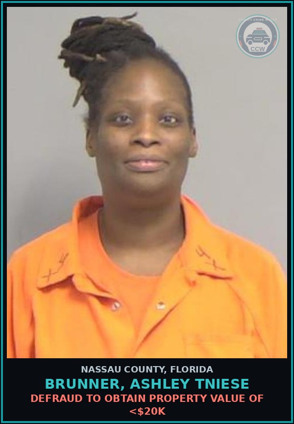 Booking mugshot of BRUNNER, ASHLEY TNIESE in Nassau County