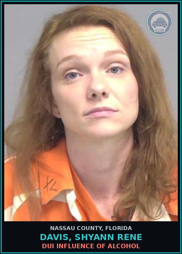 Booking mugshot of DAVIS, SHYANN RENE in Nassau County