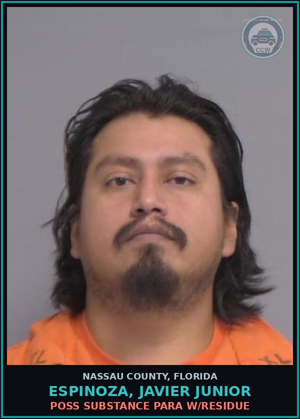 Booking mugshot of ESPINOZA, JAVIER Junior in Nassau County