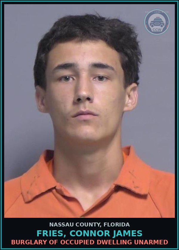 Booking mugshot of FRIES, CONNOR JAMES in Nassau County