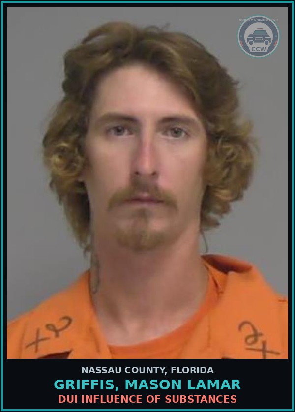 Booking mugshot of GRIFFIS, MASON LAMAR in Nassau County