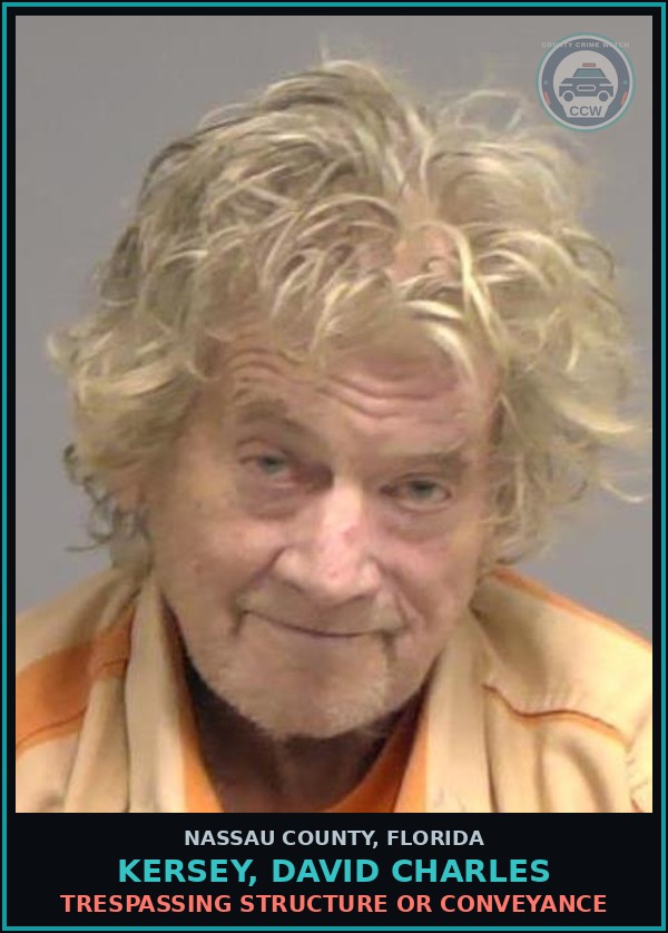 Booking mugshot of KERSEY, DAVID CHARLES in Nassau County