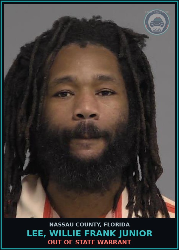 Booking mugshot of LEE, WILLIE FRANK Junior in Nassau County