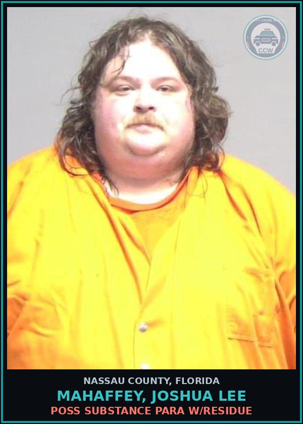 Booking mugshot of MAHAFFEY, JOSHUA LEE in Nassau County