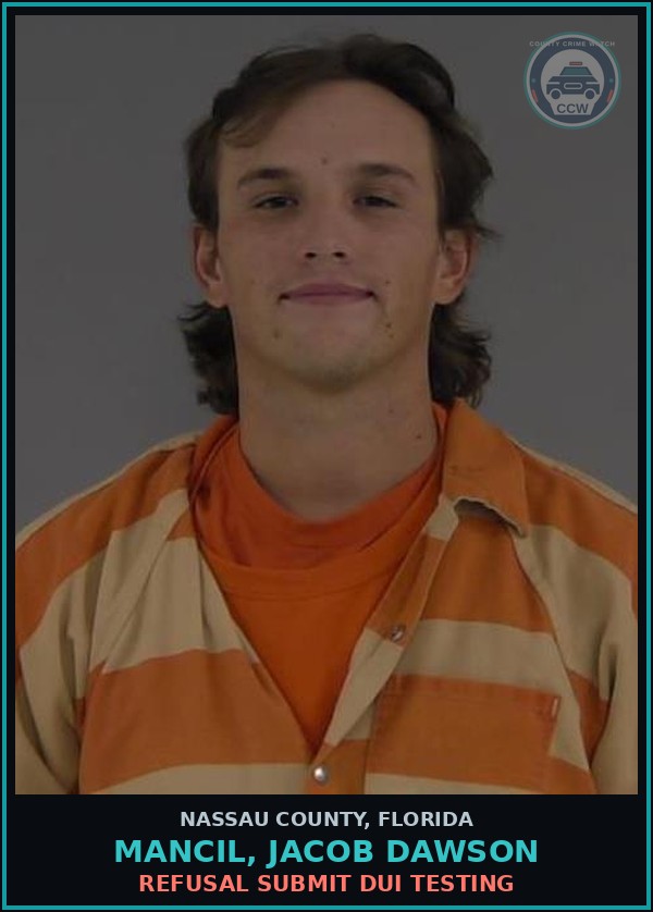 Booking mugshot of MANCIL, JACOB DAWSON in Nassau County