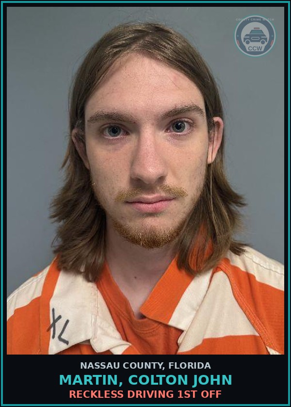 Booking mugshot of MARTIN, COLTON JOHN in Nassau County