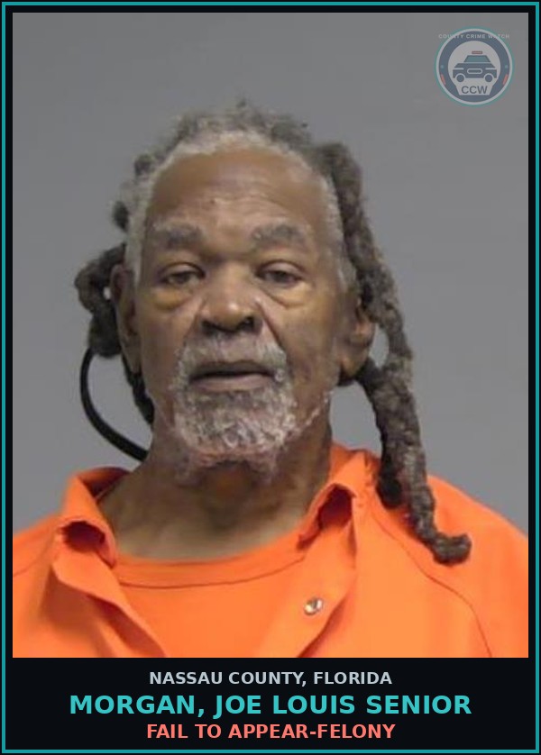 Booking mugshot of MORGAN, JOE LOUIS Senior in Nassau County