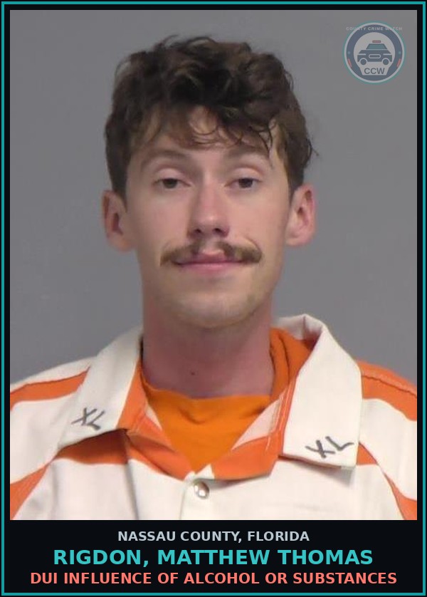 Booking mugshot of RIGDON, MATTHEW THOMAS in Nassau County