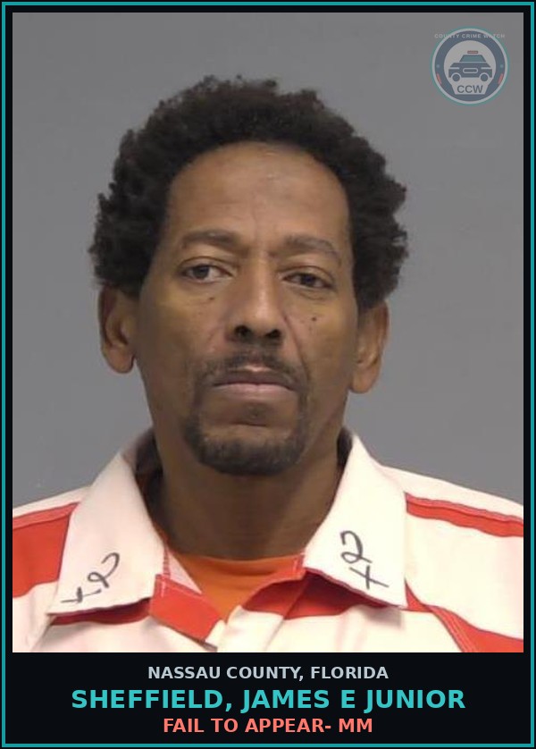 Booking mugshot of SHEFFIELD, JAMES E Junior in Nassau County