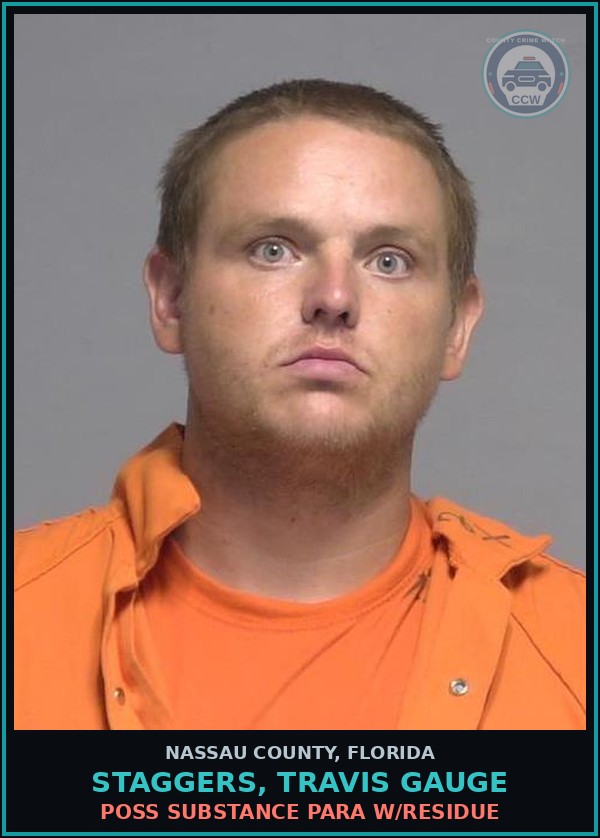 Booking mugshot of STAGGERS, TRAVIS GAUGE in Nassau County