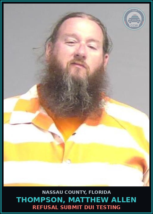 Booking mugshot of THOMPSON, MATTHEW ALLEN in Nassau County