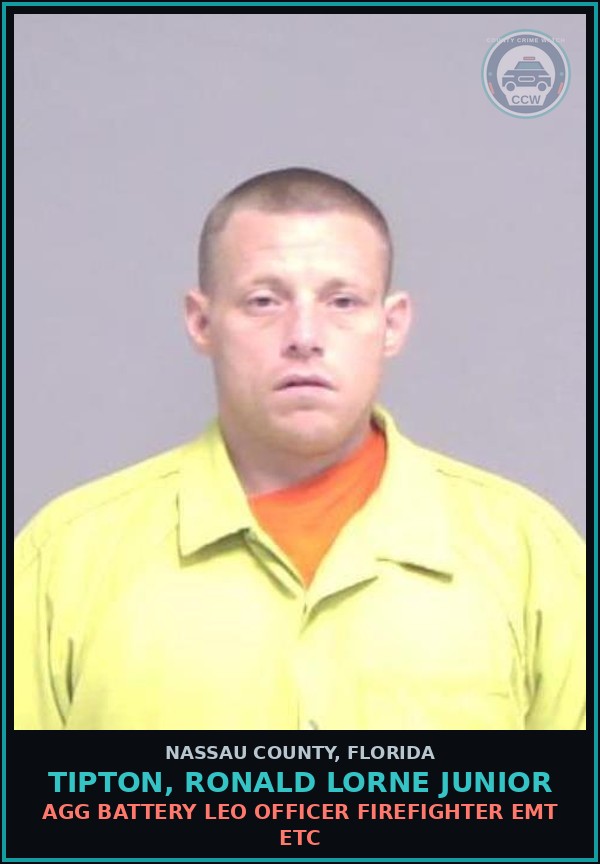 Booking mugshot of TIPTON, RONALD LORNE Junior in Nassau County