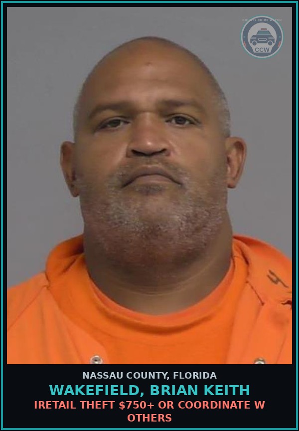 Booking mugshot of WAKEFIELD, BRIAN KEITH in Nassau County