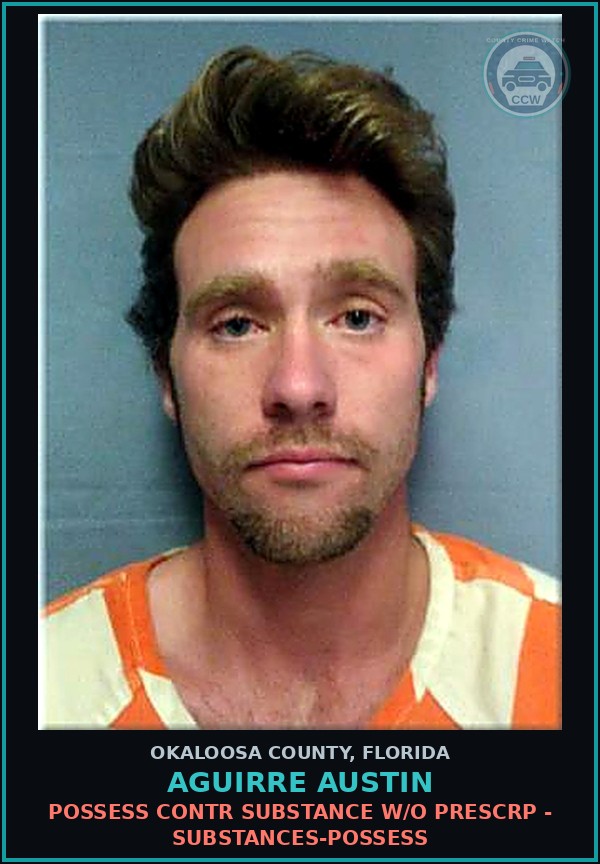 Booking mugshot of Aguirre Austin in Okaloosa County