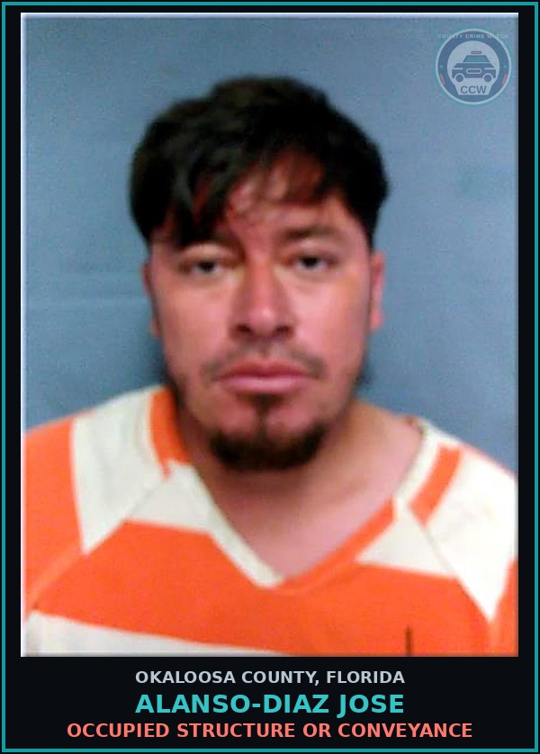 Booking mugshot of Alanso-Diaz Jose in Okaloosa County