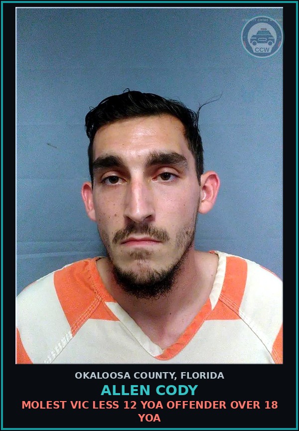Booking mugshot of Allen Cody in Okaloosa County