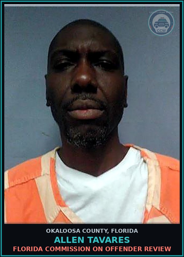 Booking mugshot of Allen Tavares in Okaloosa County