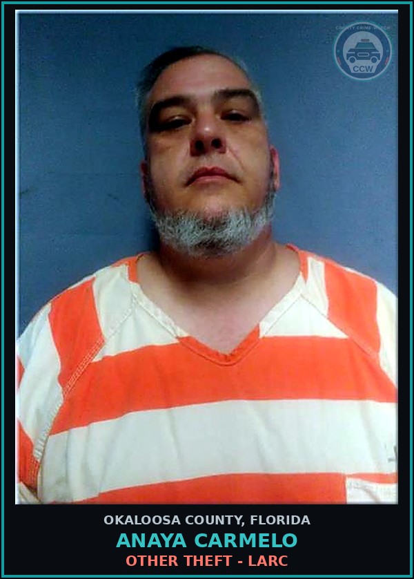 Booking mugshot of Anaya Carmelo in Okaloosa County