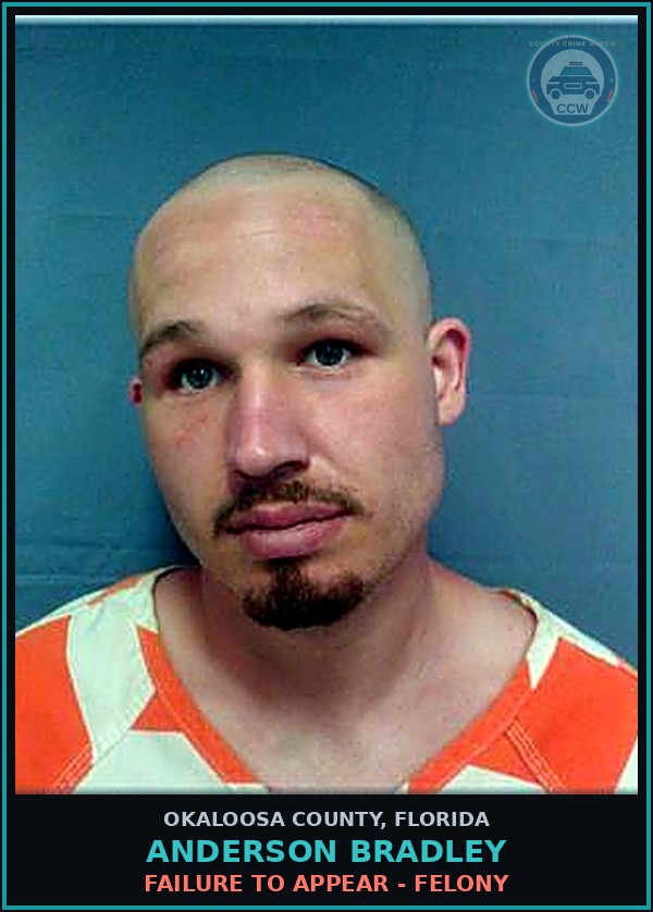 Booking mugshot of Anderson Bradley in Okaloosa County