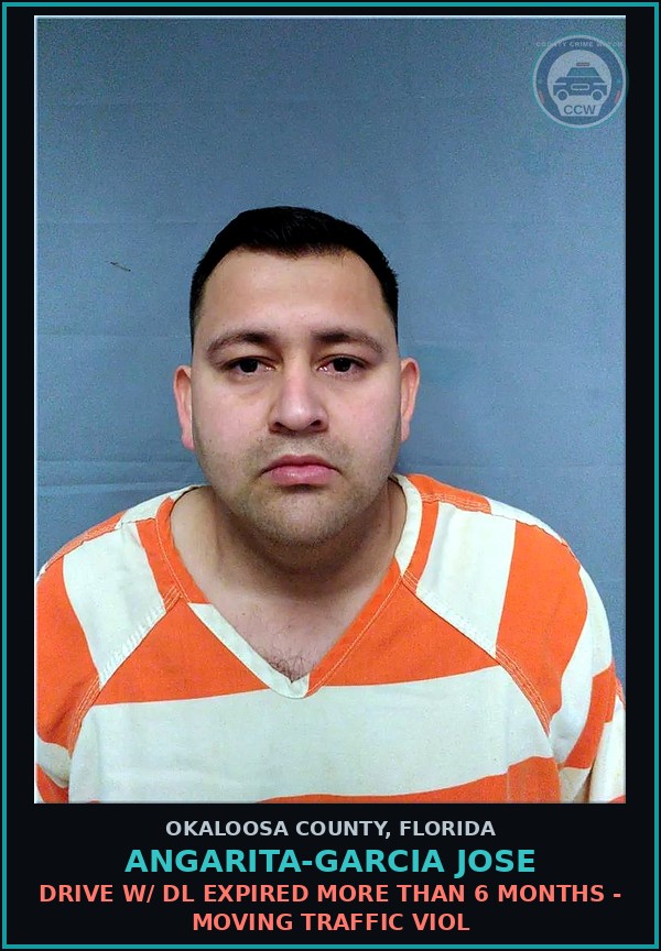 Booking mugshot of Angarita-Garcia Jose in Okaloosa County