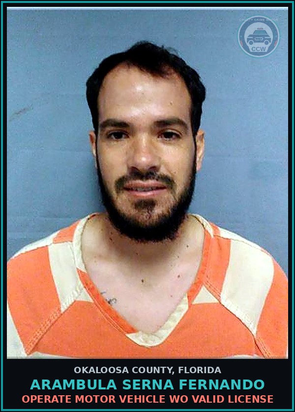 Booking mugshot of Arambula Serna Fernando in Okaloosa County